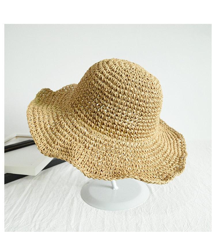 New Girl Sun Hat Unique Trendy Women's Sun Protection Hat Wide Brim Floppy Summer Hats Women Retro Casual Straw Bucket Hat Comfortable Soft Every Day Travel Hat Stevvex