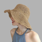 New Girl Sun Hat Unique Trendy Women's Sun Protection Hat Wide Brim Floppy Summer Hats Women Retro Casual Straw Bucket Hat Comfortable Soft Every Day Travel Hat Stevvex