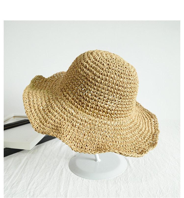 New Girl Sun Hat Unique Trendy Women's Sun Protection Hat Wide Brim Floppy Summer Hats Women Retro Casual Straw Bucket Hat Comfortable Soft Every Day Travel Hat Stevvex