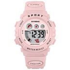 New Girls Boys Watch Waterproof 50M Electronic Watches Luminous Dial Fashion Sports Waterproof Casual Electronic Analog Quartz 7 Colorful Led Watches With Alarm Stopwatch Silicone Band Luminous Wristatches Stevvex