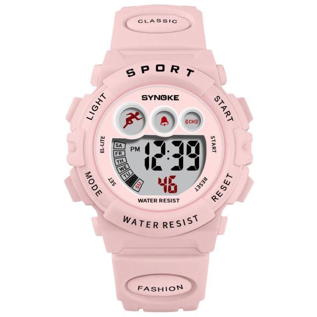 New Girls Boys Watch Waterproof 50M Electronic Watches Luminous Dial Fashion Sports Waterproof Casual Electronic Analog Quartz 7 Colorful Led Watches With Alarm Stopwatch Silicone Band Luminous Wristatches Stevvex