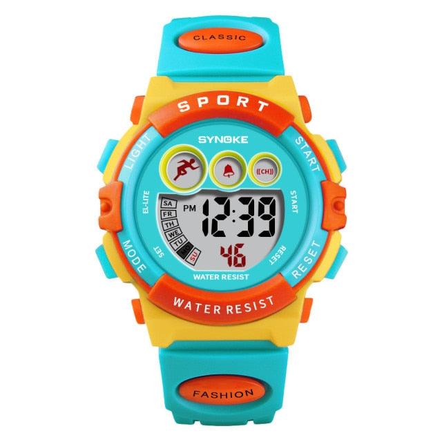 New Girls Boys Watch Waterproof 50M Electronic Watches Luminous Dial Fashion Sports Waterproof Casual Electronic Analog Quartz 7 Colorful Led Watches With Alarm Stopwatch Silicone Band Luminous Wristatches Stevvex