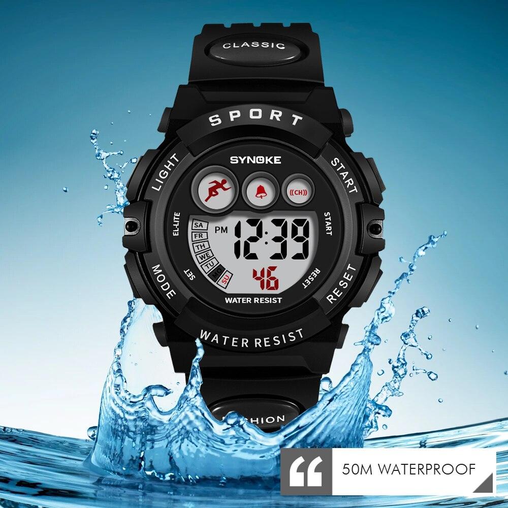 New Girls Boys Watch Waterproof 50M Electronic Watches Luminous Dial Fashion Sports Waterproof Casual Electronic Analog Quartz 7 Colorful Led Watches With Alarm Stopwatch Silicone Band Luminous Wristatches Stevvex