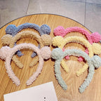 New Girls Cute Bear Ears Plush Simple Hairbands Kids Lovely Hair Ornament Headband Hair Hoops Children Fashion Gorgeous Hair Accessories For Women