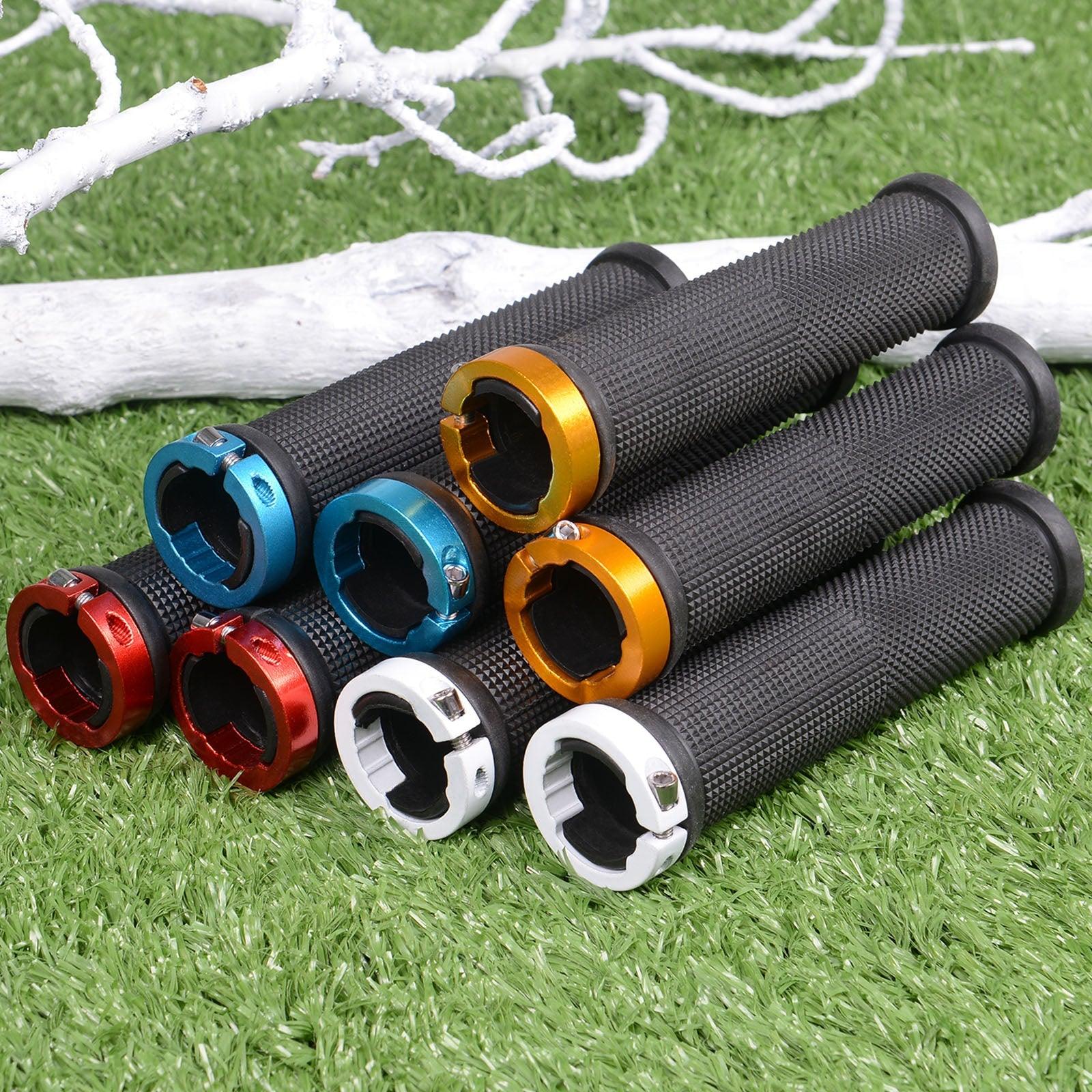 New Handlebar Cover Grips Rubber Soft Anti-Skid Cycling Bike Grips Mountain Road Bike Lock On Handle End Grips Handlebar Lockable Mountain Antiskid Shockproof Aluminum Alloy Locking Ring Comfy Soft TPR Rubber Handlebar Stevvex