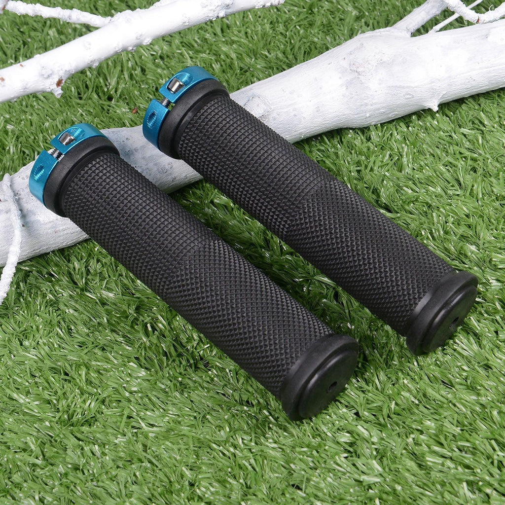 New Handlebar Cover Grips Rubber Soft Anti-Skid Cycling Bike Grips Mountain Road Bike Lock On Handle End Grips Handlebar Lockable Mountain Antiskid Shockproof Aluminum Alloy Locking Ring Comfy Soft TPR Rubber Handlebar Stevvex