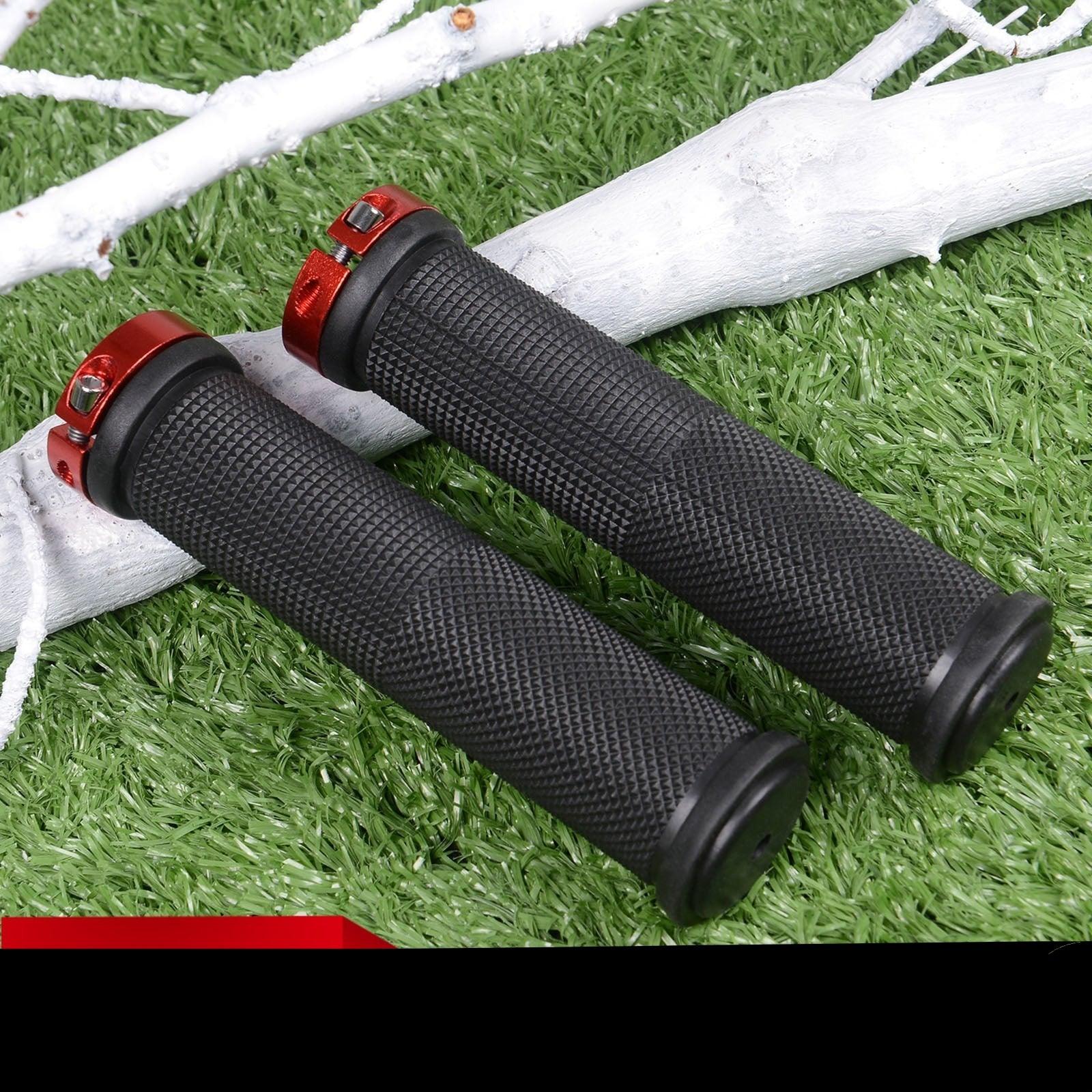 New Handlebar Cover Grips Rubber Soft Anti-Skid Cycling Bike Grips Mountain Road Bike Lock On Handle End Grips Handlebar Lockable Mountain Antiskid Shockproof Aluminum Alloy Locking Ring Comfy Soft TPR Rubber Handlebar Stevvex