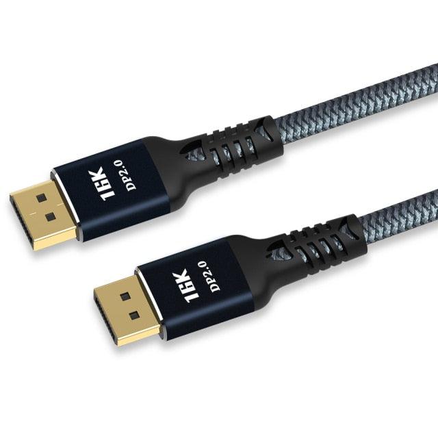 New HDR Resolution DisplayPort 2.0 Cable 16K 10K 80Gbps16K DisplayPort 2.0 Cable 10ft Supports 16K@60Hz 0K@60Hz  8K@60Hz 4K@165Hz 4K@144Hz 80Gbps Dynamic HDR  Adapter For Video PC Laptop TV Monitor Stevvex
