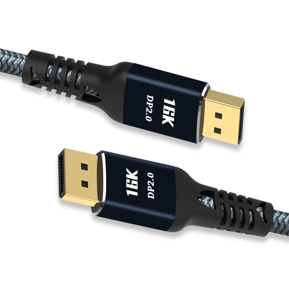 New HDR Resolution DisplayPort 2.0 Cable 16K 10K 80Gbps16K DisplayPort 2.0 Cable 10ft Supports 16K@60Hz 0K@60Hz  8K@60Hz 4K@165Hz 4K@144Hz 80Gbps Dynamic HDR  Adapter For Video PC Laptop TV Monitor Stevvex