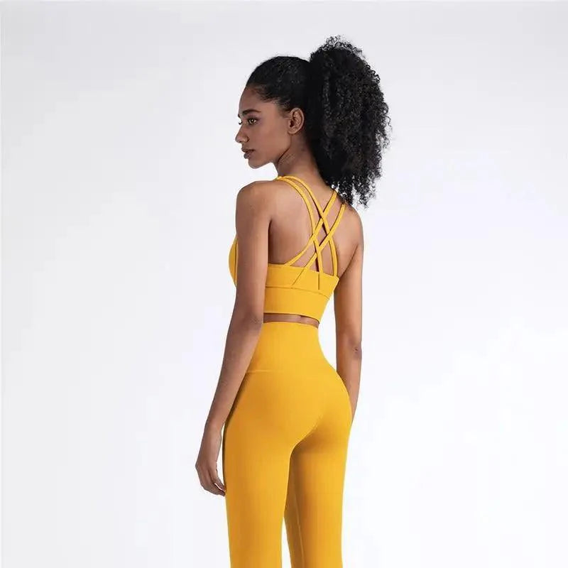 New High Quality Fabric Nylon Breathable Women Yoga Tops Bra Solid Color And Sports Wear Outdoor Exercise Clothes For Ladies Stevvex