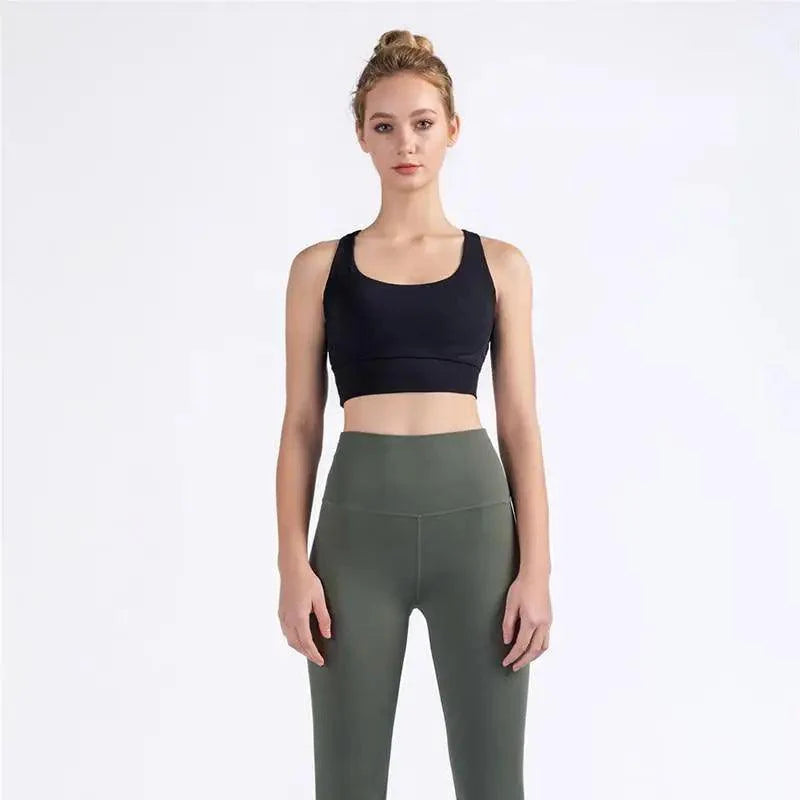 New High Quality Fabric Nylon Breathable Women Yoga Tops Bra Solid Color And Sports Wear Outdoor Exercise Clothes For Ladies Stevvex