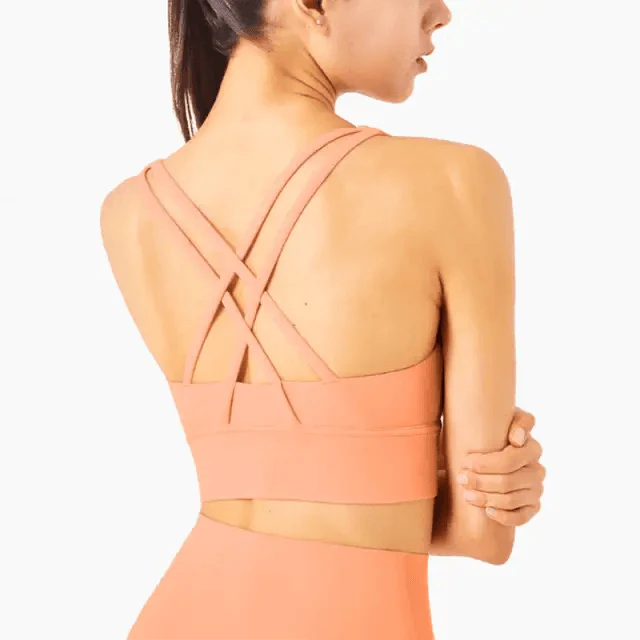 New High Quality Fabric Nylon Breathable Women Yoga Tops Bra Solid Color And Sports Wear Outdoor Exercise Clothes For Ladies Stevvex