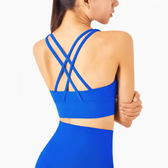 New High Quality Fabric Nylon Breathable Women Yoga Tops Bra Solid Color And Sports Wear Outdoor Exercise Clothes For Ladies Stevvex