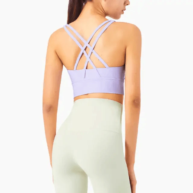 New High Quality Fabric Nylon Breathable Women Yoga Tops Bra Solid Color And Sports Wear Outdoor Exercise Clothes For Ladies Stevvex