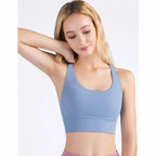 New High Quality Fabric Nylon Breathable Women Yoga Tops Bra Solid Color And Sports Wear Outdoor Exercise Clothes For Ladies Stevvex