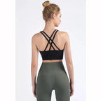 New High Quality Fabric Nylon Breathable Women Yoga Tops Bra Solid Color And Sports Wear Outdoor Exercise Clothes For Ladies Stevvex