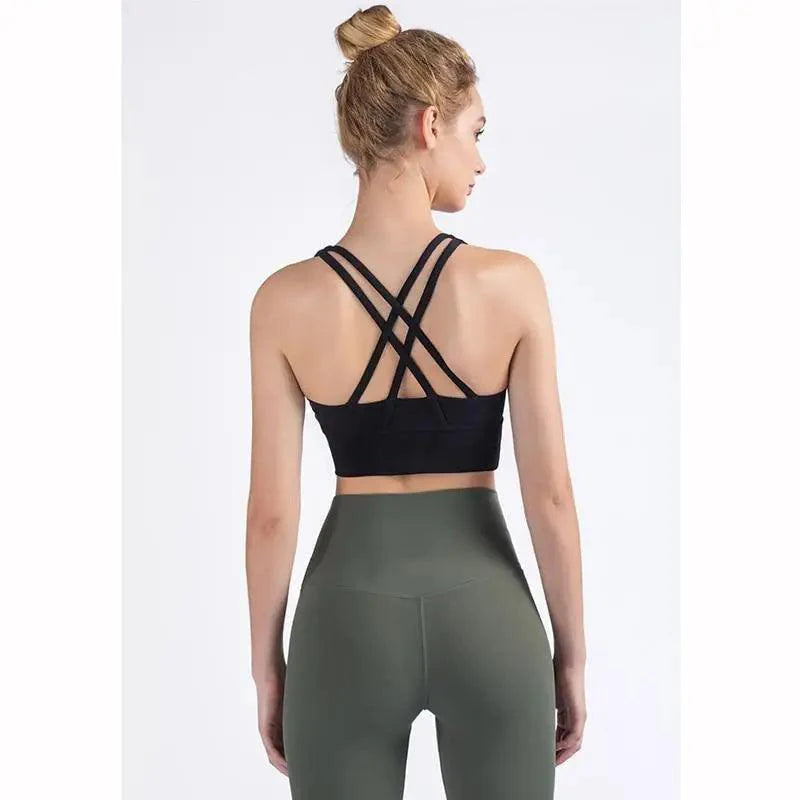 New High Quality Fabric Nylon Breathable Women Yoga Tops Bra Solid Color And Sports Wear Outdoor Exercise Clothes For Ladies Stevvex