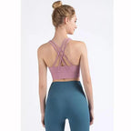 New High Quality Fabric Nylon Breathable Women Yoga Tops Bra Solid Color And Sports Wear Outdoor Exercise Clothes For Ladies Stevvex
