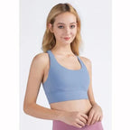 New High Quality Fabric Nylon Breathable Women Yoga Tops Bra Solid Color And Sports Wear Outdoor Exercise Clothes For Ladies Stevvex
