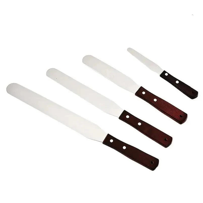 New Incredible 4/6/8/10 Inch Stainless Steel Cake Spatula Butter Cream Icing Frosting Knife Smoother Kitchen Pastry Cake Decoration Tools Stevvex