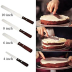 New Incredible 4/6/8/10 Inch Stainless Steel Cake Spatula Butter Cream Icing Frosting Knife Smoother Kitchen Pastry Cake Decoration Tools Stevvex