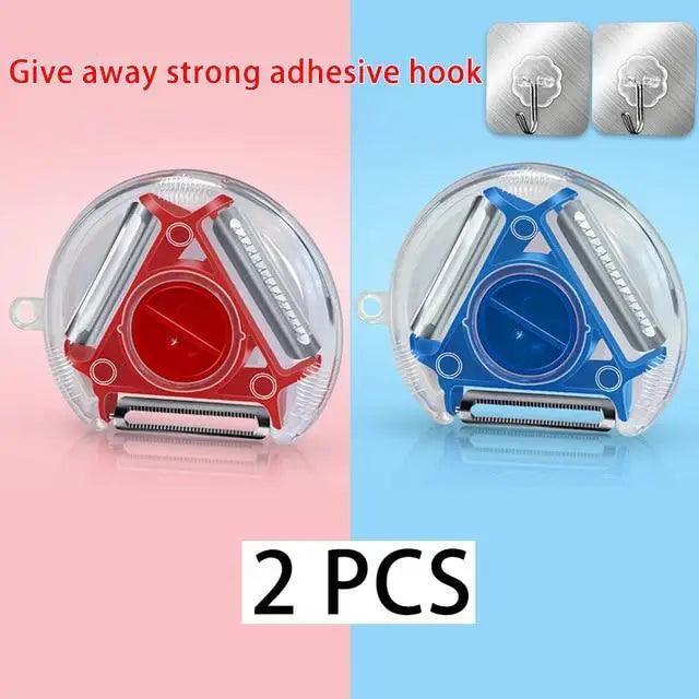 New Incredible Magic Trio Peeler Set Slicer Stainless Steel Peeler Shredder Cutter Multi Peel Blade Kitchen Tool Stevvex