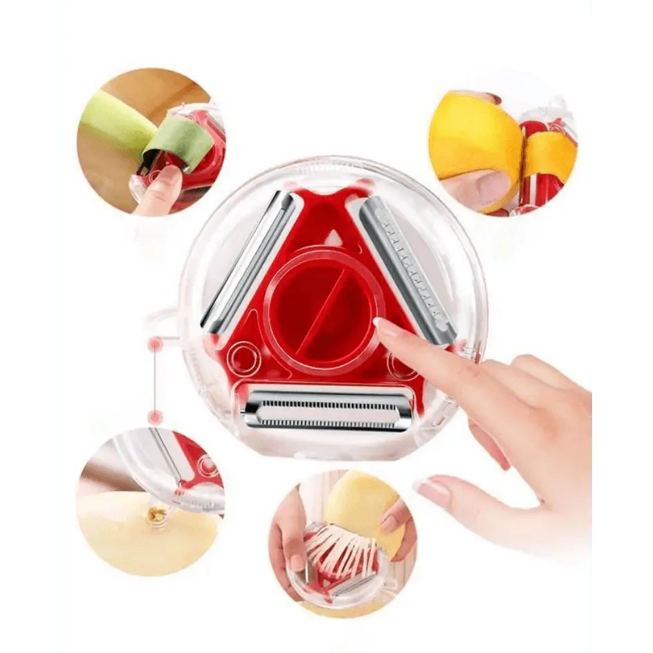 New Incredible Magic Trio Peeler Set Slicer Stainless Steel Peeler Shredder Cutter Multi Peel Blade Kitchen Tool Stevvex