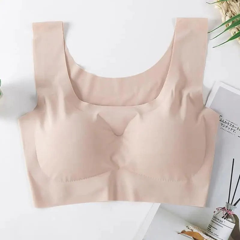 New Incredible Seamless Sports Bra Women's Padded Push Up Sports Yoga Top Shockproof Plus Size Gym Workout Bra U Back Sports Vest Stevvex