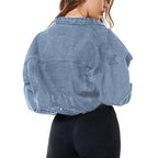 New Incredible Spring Women Sexy Ripped Denim Jackets Vintage Casual Short Jean Jacket Puff Sleeve Winter Female Coat Streetwear Stevvex