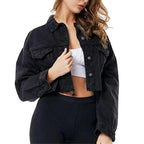 New Incredible Spring Women Sexy Ripped Denim Jackets Vintage Casual Short Jean Jacket Puff Sleeve Winter Female Coat Streetwear Stevvex