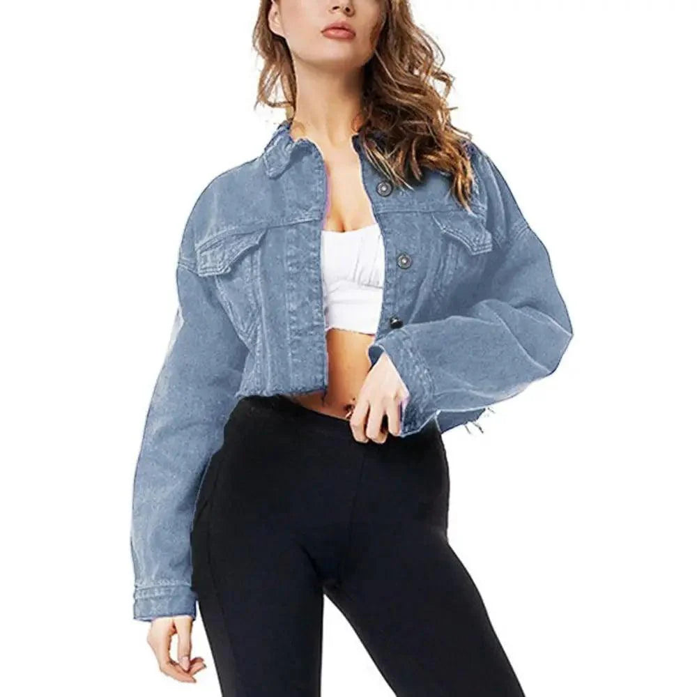 New Incredible Spring Women Sexy Ripped Denim Jackets Vintage Casual Short Jean Jacket Puff Sleeve Winter Female Coat Streetwear Stevvex