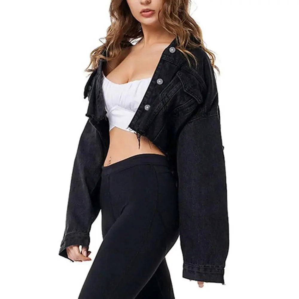 New Incredible Spring Women Sexy Ripped Denim Jackets Vintage Casual Short Jean Jacket Puff Sleeve Winter Female Coat Streetwear Stevvex