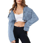 New Incredible Spring Women Sexy Ripped Denim Jackets Vintage Casual Short Jean Jacket Puff Sleeve Winter Female Coat Streetwear Stevvex