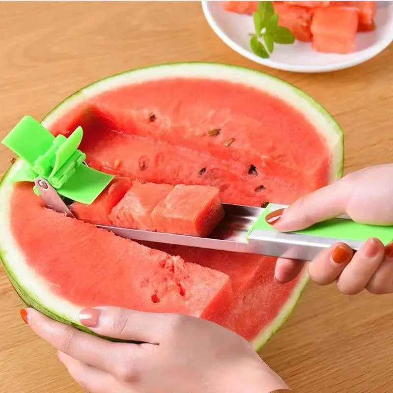 New Incredible Watermelon Cutter Multi Melon Knife Slicer Cutting Machine Stainless Steel Windmill Fruit Household Artifact Kitchen Tool Stevvex
