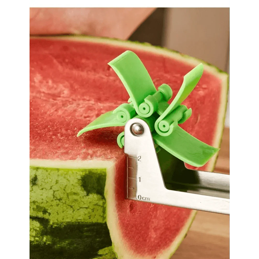 New Incredible Watermelon Cutter Multi Melon Knife Slicer Cutting Machine Stainless Steel Windmill Fruit Household Artifact Kitchen Tool Stevvex