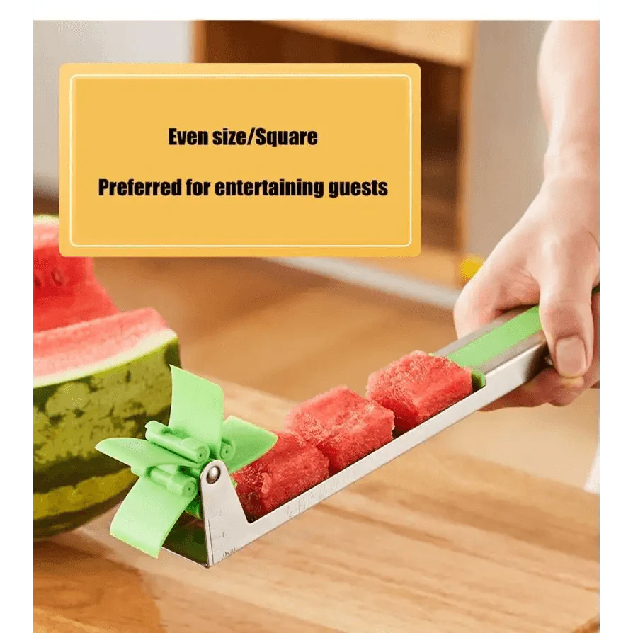 New Incredible Watermelon Cutter Multi Melon Knife Slicer Cutting Machine Stainless Steel Windmill Fruit Household Artifact Kitchen Tool Stevvex