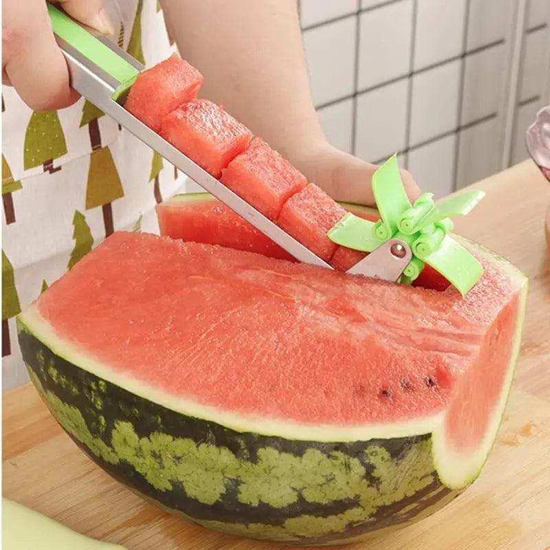 New Incredible Watermelon Cutter Multi Melon Knife Slicer Cutting Machine Stainless Steel Windmill Fruit Household Artifact Kitchen Tool Stevvex
