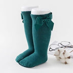 New Kids Socks Toddlers Girls Big Bow Knee High Quality Long Soft Autumn Winter 100% Cotton Lace Baby Tube Sock Baby Cotton Knee Socks Warm Big Bow Knot Baby Stockings Stylish Leg Warmer Soft Dance Socks Stevvex