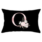 New Light Letter Flower Pillow Covers Alphabet Decorative Pillow Cases ABC Letter Flowers Cushion Covers Black Plush Pillow Case Super Soft Living Room Decorative Cushion Cover Elegant Soft Design 30x50cm Stevvex