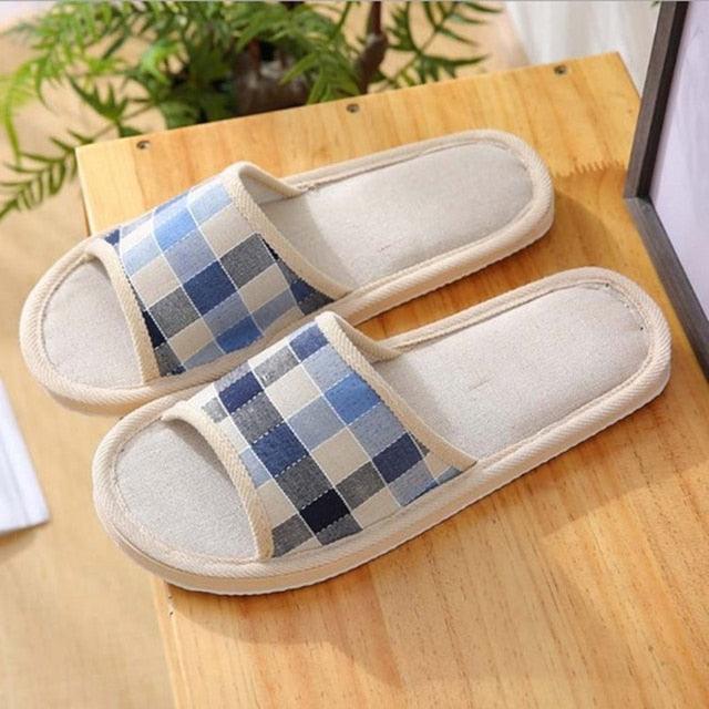 New Linen Slippers For Summer Indoor Wood Floor Cloth Slippers Couple Home Men And Women Cotton Yarn House Slippers For Women Men High Memory Foam Cotton Lining Couples Shoes
