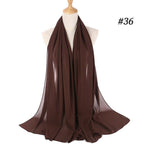 New Long Solid Colorful Soft Chiffon Hijab Elegant Scarf Wrap Lightweight Islamic Head Wear Escharpe Shawls Headband Stole Muslim Hijabs Wrap Headscarf Scarves Colors For Women Stevvex