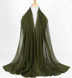 New Long Solid Colorful Soft Chiffon Hijab Elegant Scarf Wrap Lightweight Islamic Head Wear Escharpe Shawls Headband Stole Muslim Hijabs Wrap Headscarf Scarves Colors For Women Stevvex