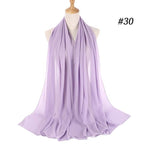 New Long Solid Colorful Soft Chiffon Hijab Elegant Scarf Wrap Lightweight Islamic Head Wear Escharpe Shawls Headband Stole Muslim Hijabs Wrap Headscarf Scarves Colors For Women Stevvex