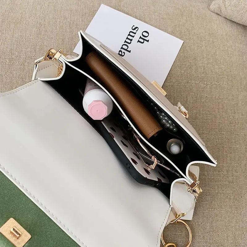 New Look Contrast Color Scrub Leather Crossbody Bags For Women And Girls Simple Chain Shoulder Bag , Purses And Handbags For Ladies Stevvex