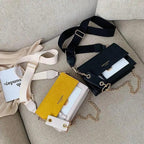New Look Contrast Color Scrub Leather Crossbody Bags For Women And Girls Simple Chain Shoulder Bag , Purses And Handbags For Ladies Stevvex