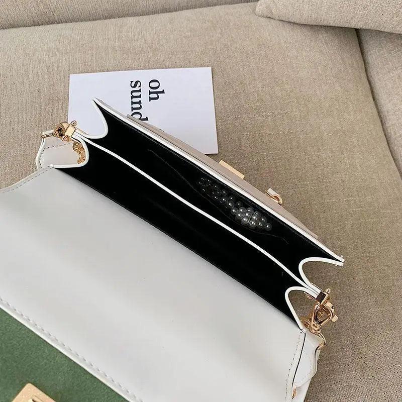 New Look Contrast Color Scrub Leather Crossbody Bags For Women And Girls Simple Chain Shoulder Bag , Purses And Handbags For Ladies Stevvex