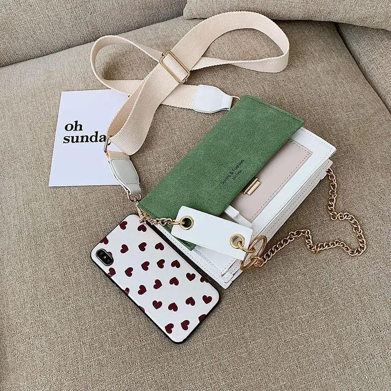 New Look Contrast Color Scrub Leather Crossbody Bags For Women And Girls Simple Chain Shoulder Bag , Purses And Handbags For Ladies Stevvex