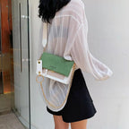 New Look Contrast Color Scrub Leather Crossbody Bags For Women And Girls Simple Chain Shoulder Bag , Purses And Handbags For Ladies Stevvex
