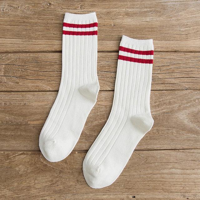 New Loose Solid Colors High School Girls Cute Socks Needles Knitting Cotton Scrunch Socks For Women Stevvex