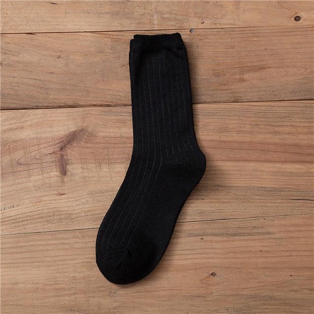 New Loose Solid Colors High School Girls Cute Socks Needles Knitting Cotton Scrunch Socks For Women Stevvex